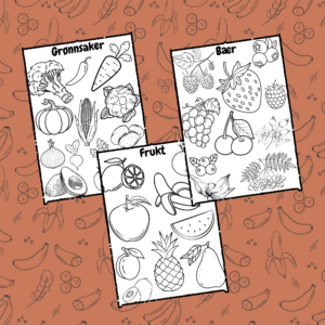 Fargelegging - Frukt, Bær og Grønnsaker (digitalt)